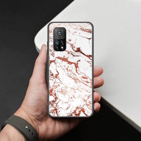 Xiaomi Mi 10T Cover - White Marble Series 2 - HQ Ultra Shine Premium Infinity Glass Soft Silicon Borders Case