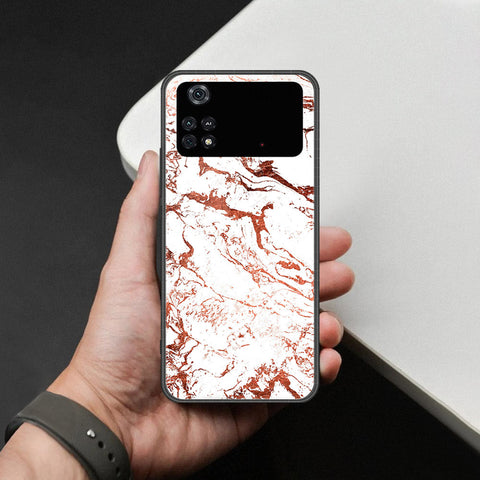 Xiaomi Poco M4 Pro Cover - White Marble Series 2 - HQ Ultra Shine Premium Infinity Glass Soft Silicon Borders Case