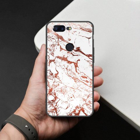 OnePlus 5T Cover - White Marble Series 2 - HQ Ultra Shine Premium Infinity Glass Soft Silicon Borders Case
