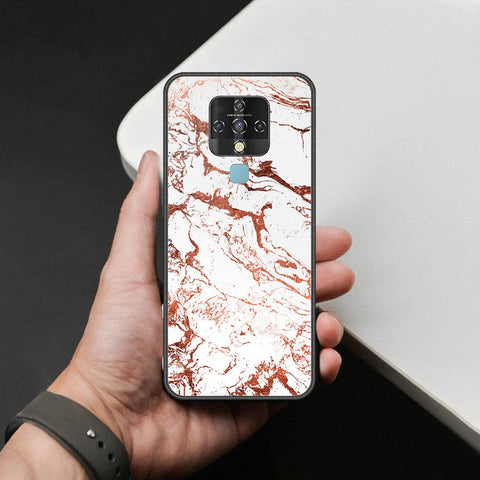 Tecno Camon 16 Cover - White Marble Series 2 - HQ Ultra Shine Premium Infinity Glass Soft Silicon Borders Case