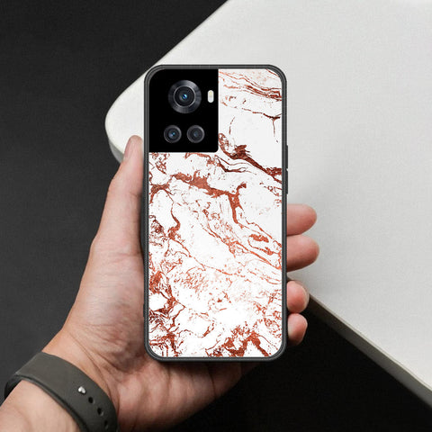 OnePlus 10R Cover - White Marble Series 2 - HQ Ultra Shine Premium Infinity Glass Soft Silicon Borders Case