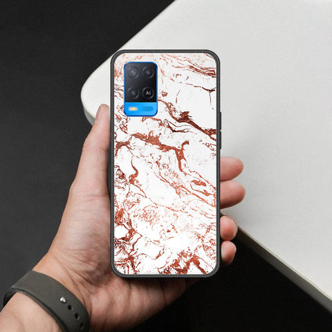 Oppo A54 4G Cover - White Marble Series 2 - HQ Ultra Shine Premium Infinity Glass Soft Silicon Borders Case