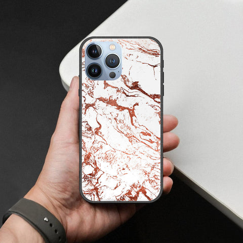 iPhone 14 Pro Cover - White Marble Series 2 - HQ Ultra Shine Premium Infinity Glass Soft Silicon Borders Case
