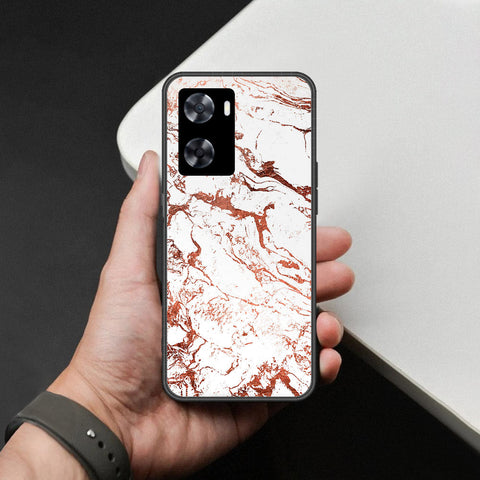 Oppo A77s Cover - White Marble Series 2 - HQ Ultra Shine Premium Infinity Glass Soft Silicon Borders Case
