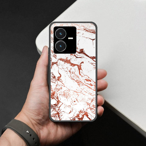 Vivo Y22 Cover - White Marble Series 2 - HQ Premium Shine Durable Shatterproof Case