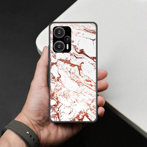 Xiaomi Poco F5 Cover - White Marble Series 2 - HQ Ultra Shine Premium Infinity Glass Soft Silicon Borders Case