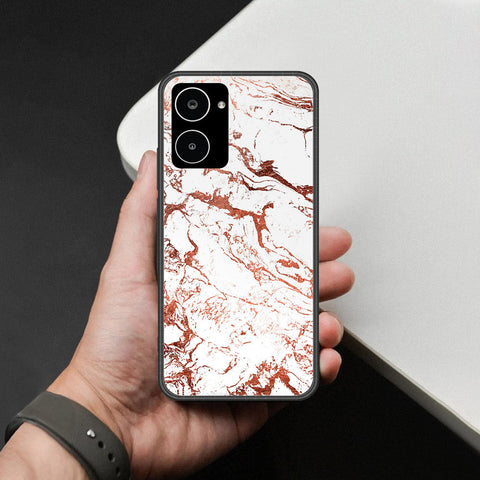 Realme 10 Cover - White Marble Series 2 - HQ Ultra Shine Premium Infinity Glass Soft Silicon Borders Case