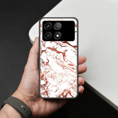 Xiaomi Poco F6 Pro Cover - White Marble Series 2 - HQ Ultra Shine Premium Infinity Glass Soft Silicon Borders Case
