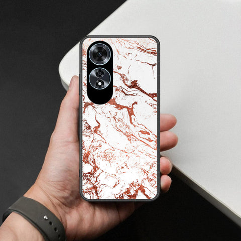 Oppo A60 Cover - White Marble Series 2 - HQ Ultra Shine Premium Infinity Glass Soft Silicon Borders Case