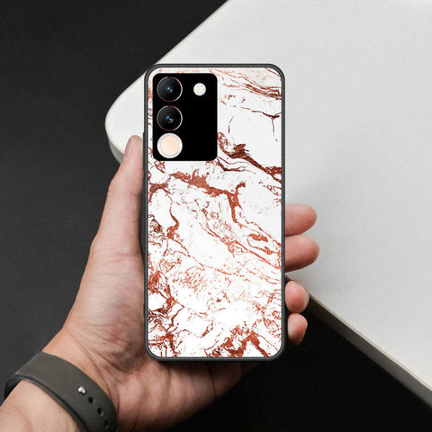 Vivo Y200 5G Cover - White Marble Series 2 - HQ Ultra Shine Premium Infinity Glass Soft Silicon Borders Case