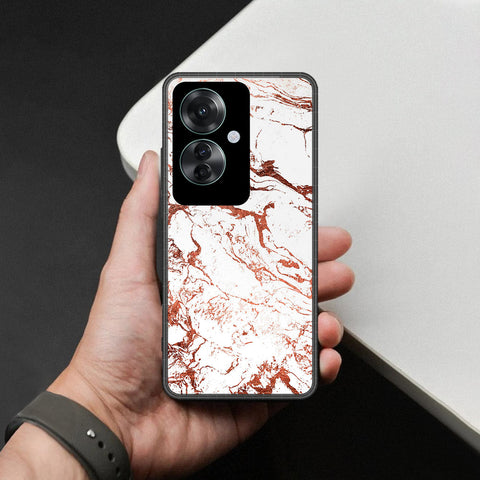 Oppo Reno 11F 5G Cover - White Marble Series 2 - HQ Ultra Shine Premium Infinity Glass Soft Silicon Borders Case