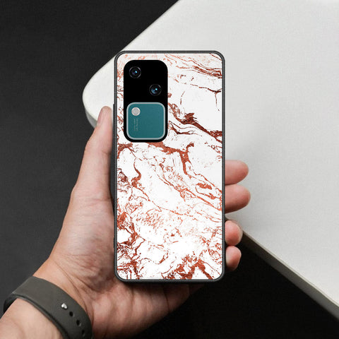 Vivo S18 Cover - White Marble Series 2 - HQ Ultra Shine Premium Infinity Glass Soft Silicon Borders Case