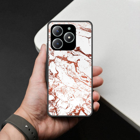 Realme C61 Cover - White Marble Series 2 - HQ Ultra Shine Premium Infinity Glass Soft Silicon Borders Case