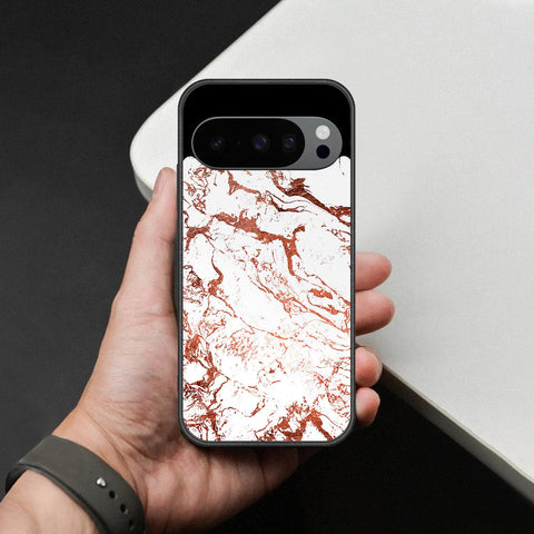 Google Pixel 10 Pro XL Cover - White Marble Series 2 - HQ Ultra Shine Premium Infinity Glass Soft Silicon Borders Case