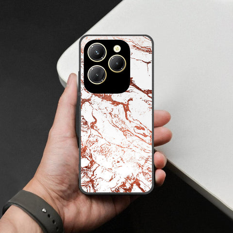 Infinix Hot 40 Cover - White Marble Series 2 - HQ Ultra Shine Premium Infinity Glass Soft Silicon Borders Case