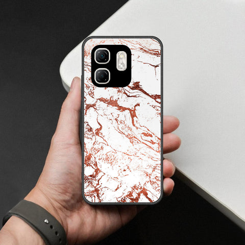 Infinix Smart 9 Cover - White Marble Series 2 - HQ Ultra Shine Premium Infinity Glass Soft Silicon Borders Case