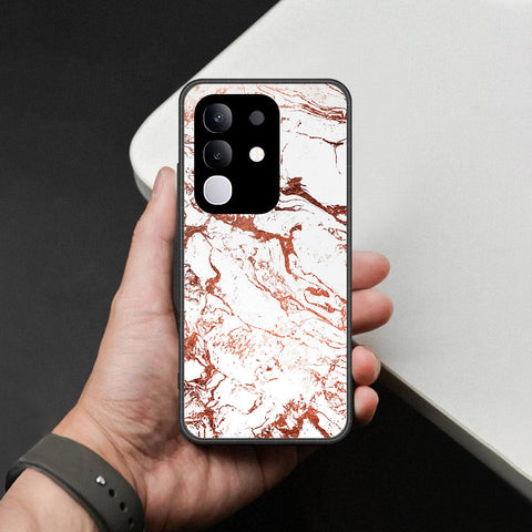 Vivo Y300t Cover - White Marble Series 2 - HQ Ultra Shine Premium Infinity Glass Soft Silicon Borders Case