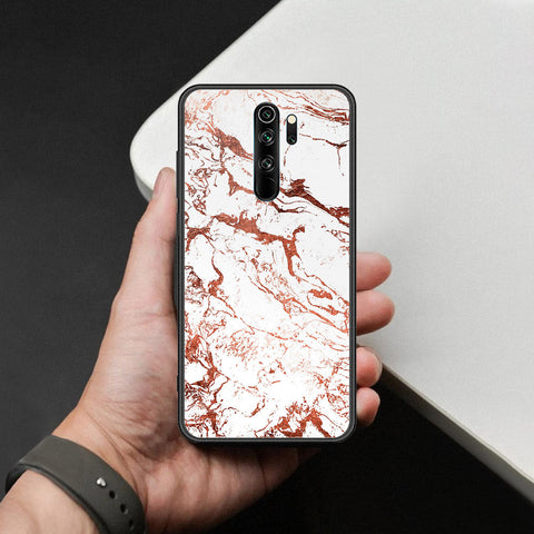 Xiaomi Redmi Note 8 Pro Cover - White Marble Series 2 - HQ Ultra Shine Premium Infinity Glass Soft Silicon Borders Case