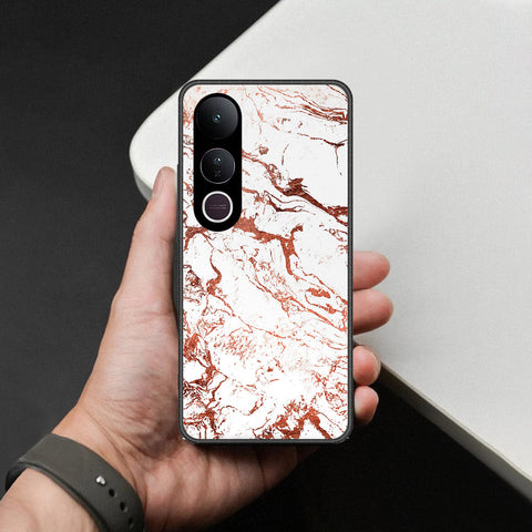 Vivo V50 Lite Cover - White Marble Series 2 - HQ Ultra Shine Premium Infinity Glass Soft Silicon Borders Case