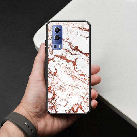 Vivo Y52 5G Cover - White Marble Series 2 - HQ Ultra Shine Premium Infinity Glass Soft Silicon Borders Case