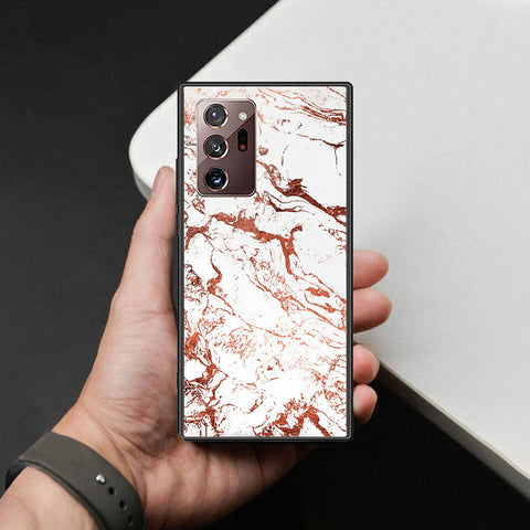 Samsung Galaxy Note 20 Ultra Cover - White Marble Series 2 - HQ Ultra Shine Premium Infinity Glass Soft Silicon Borders Case