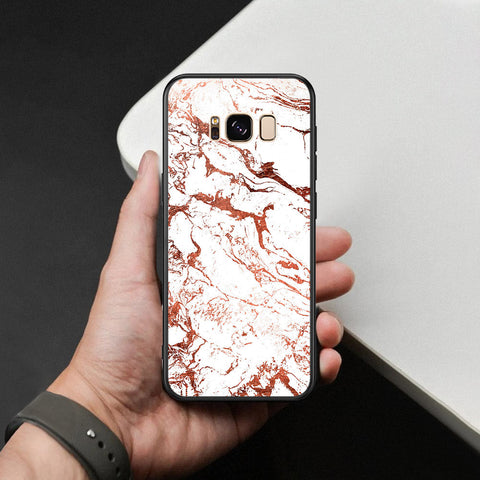 Samsung Galaxy S8 Plus Cover - White Marble Series 2 - HQ Ultra Shine Premium Infinity Glass Soft Silicon Borders Case