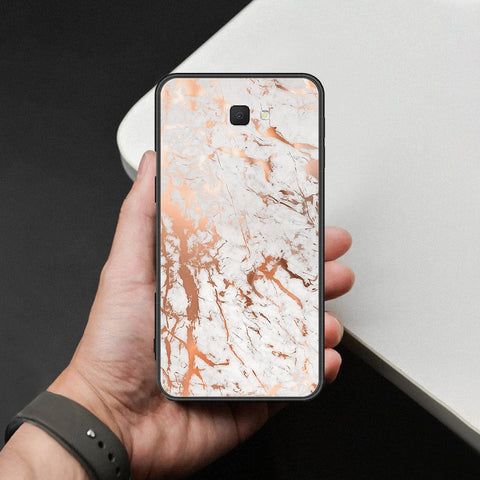 Samsung Galaxy J7 Prime Cover - White Marble Series 2 - HQ Ultra Shine Premium Infinity Glass Soft Silicon Borders Case