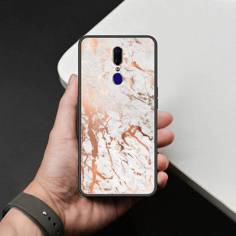 Oppo F11 Cover - White Marble Series 2 - HQ Ultra Shine Premium Infinity Glass Soft Silicon Borders Case