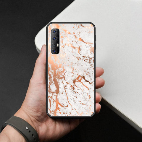 Oppo Reno 3 Pro Cover - White Marble Series 2 - HQ Ultra Shine Premium Infinity Glass Soft Silicon Borders Case