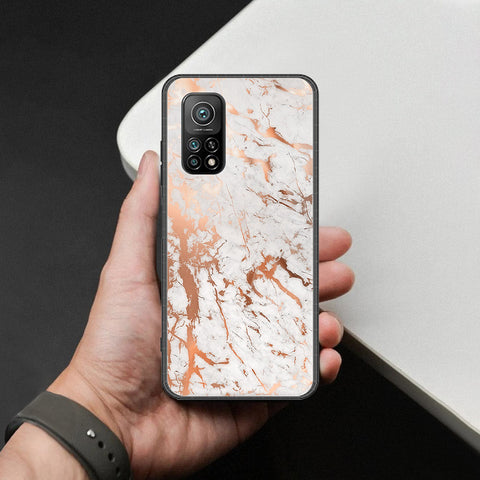 Xiaomi Mi 10T Cover - White Marble Series 2 - HQ Ultra Shine Premium Infinity Glass Soft Silicon Borders Case