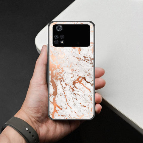 Xiaomi Poco M4 Pro Cover - White Marble Series 2 - HQ Ultra Shine Premium Infinity Glass Soft Silicon Borders Case