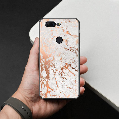 OnePlus 5T Cover - White Marble Series 2 - HQ Ultra Shine Premium Infinity Glass Soft Silicon Borders Case