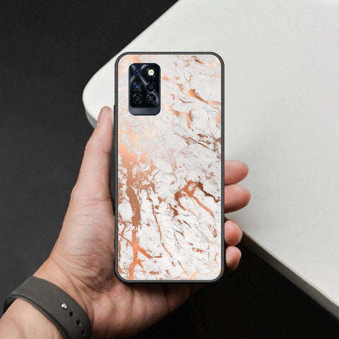 Infinix Note 10 Pro Cover - White Marble Series 2 - HQ Ultra Shine Premium Infinity Glass Soft Silicon Borders Case