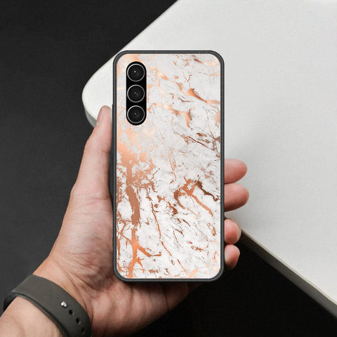Samsung Galaxy S23 5G Cover - White Marble Series 2 - HQ Ultra Shine Premium Infinity Glass Soft Silicon Borders Case