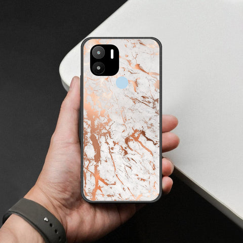Xiaomi Redmi A2 Plus Cover - White Marble Series 2 - HQ Ultra Shine Premium Infinity Glass Soft Silicon Borders Case