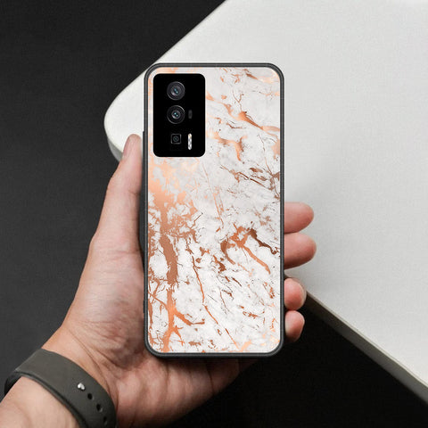 Xiaomi Redmi K60 Cover - White Marble Series 2 - HQ Ultra Shine Premium Infinity Glass Soft Silicon Borders Case