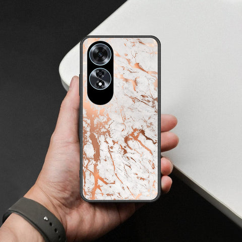 Oppo A60 Cover - White Marble Series 2 - HQ Ultra Shine Premium Infinity Glass Soft Silicon Borders Case