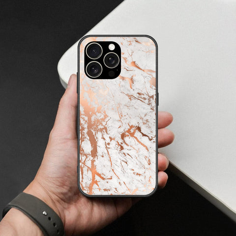 IPhone 15 Pro Cover - White Marble Series 2 - HQ Ultra Shine Premium Infinity Glass Soft Silicon Borders Case