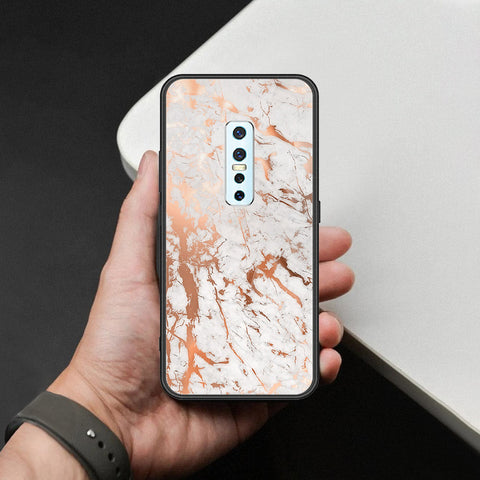 Vivo V17 Pro Cover - White Marble Series 2 - HQ Ultra Shine Premium Infinity Glass Soft Silicon Borders Case