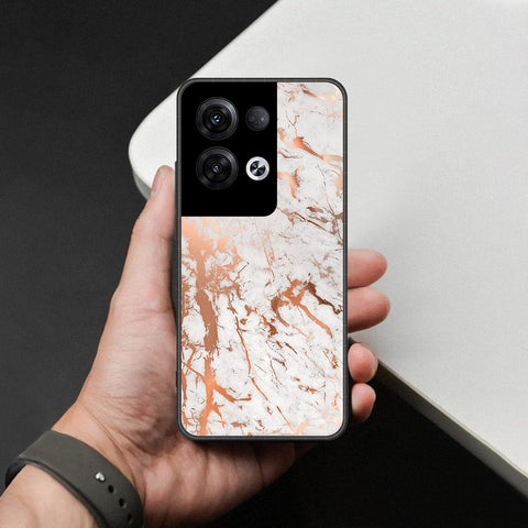 Oppo Reno 8 Pro  Cover - White Marble Series 2 - HQ Ultra Shine Premium Infinity Glass Soft Silicon Borders Case