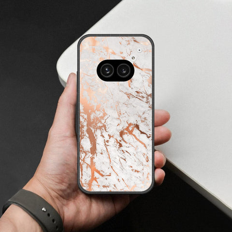 Nothing Phone 2a Cover - White Marble Series 2 - HQ Ultra Shine Premium Infinity Glass Soft Silicon Borders Case