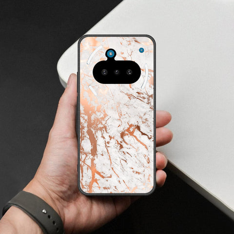 Nothing Phone 3a Cover - White Marble Series 2 - HQ Ultra Shine Premium Infinity Glass Soft Silicon Borders Case