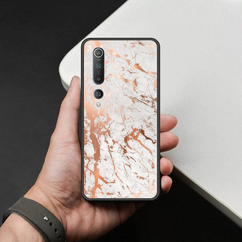 Xiaomi Mi 10 Cover - White Marble Series 2 - HQ Ultra Shine Premium Infinity Glass Soft Silicon Borders Case