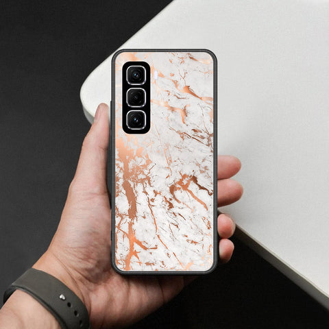 Infinix Hot 60 Pro Plus Cover - White Marble Series 2 - HQ Ultra Shine Premium Infinity Glass Soft Silicon Borders Case