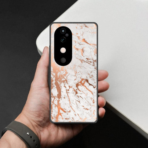 Vivo V40 Cover - White Marble Series 2 - HQ Ultra Shine Premium Infinity Glass Soft Silicon Borders Case