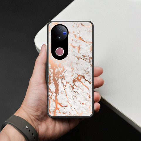 Vivo V50e Cover - White Marble Series 2 - HQ Ultra Shine Premium Infinity Glass Soft Silicon Borders Case