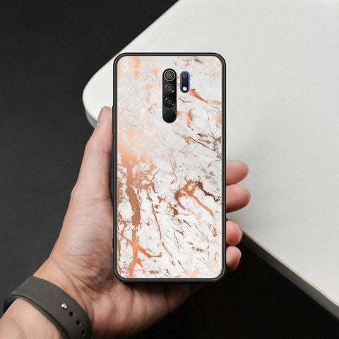 Xiaomi Redmi 9 Cover - White Marble Series 2 - HQ Ultra Shine Premium Infinity Glass Soft Silicon Borders Case