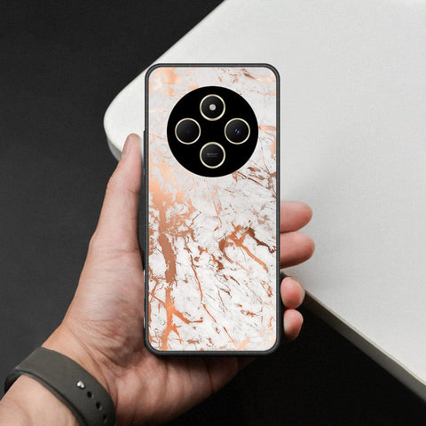 Xiaomi Poco C75 Cover - White Marble Series 2 - HQ Ultra Shine Premium Infinity Glass Soft Silicon Borders Case