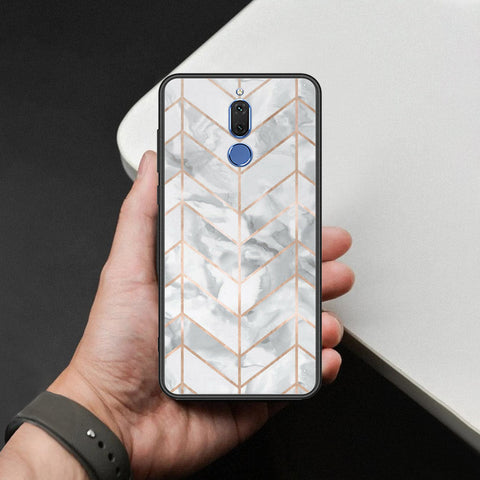 Huawei Mate 10 Lite Cover - White Marble Series 2 - HQ Ultra Shine Premium Infinity Glass Soft Silicon Borders Case