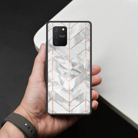 Samsung Galaxy S10 Lite Cover - White Marble Series 2 - HQ Ultra Shine Premium Infinity Glass Soft Silicon Borders Case